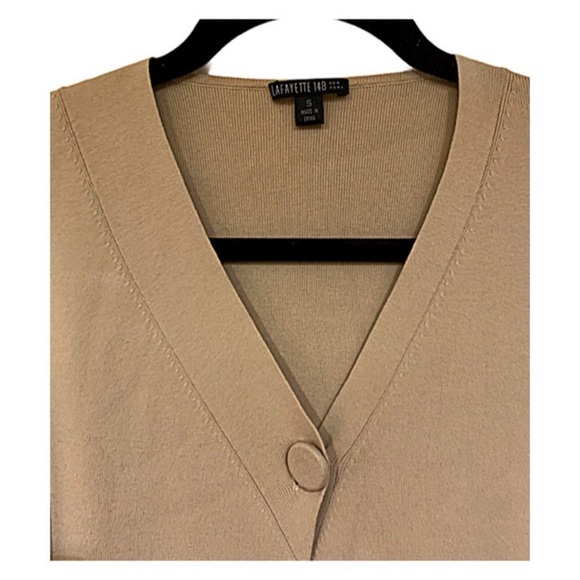 Lafayette 148 New York Cardigan Beige open collarless cardigan Size S - Picture 5 of 10